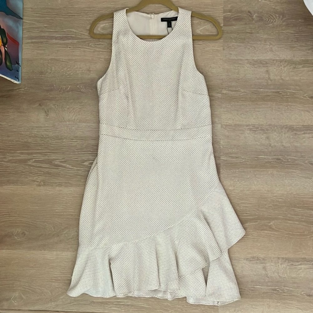 BANANA REPUBLIC | Polka Dot Sleeveless Ruffle-Hem Dress